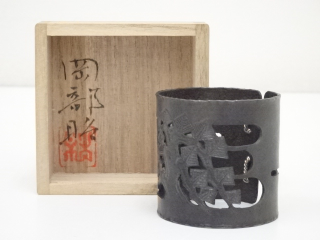 JAPANESE TEA CEREMONY / FUTA OKI(LID REST) / SHAKUDO / BY AKIRA OKABE